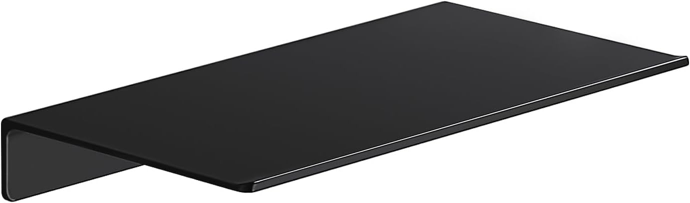 8-Inch Mini Metal Floating Shelf, Wall Mounted Storage Organizer for Bathroom, Kitchen, Bedroom & Living Room, Matte Black