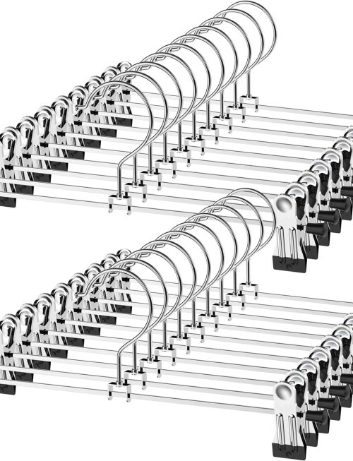 Adjustable Metal Pants Hangers with Clips