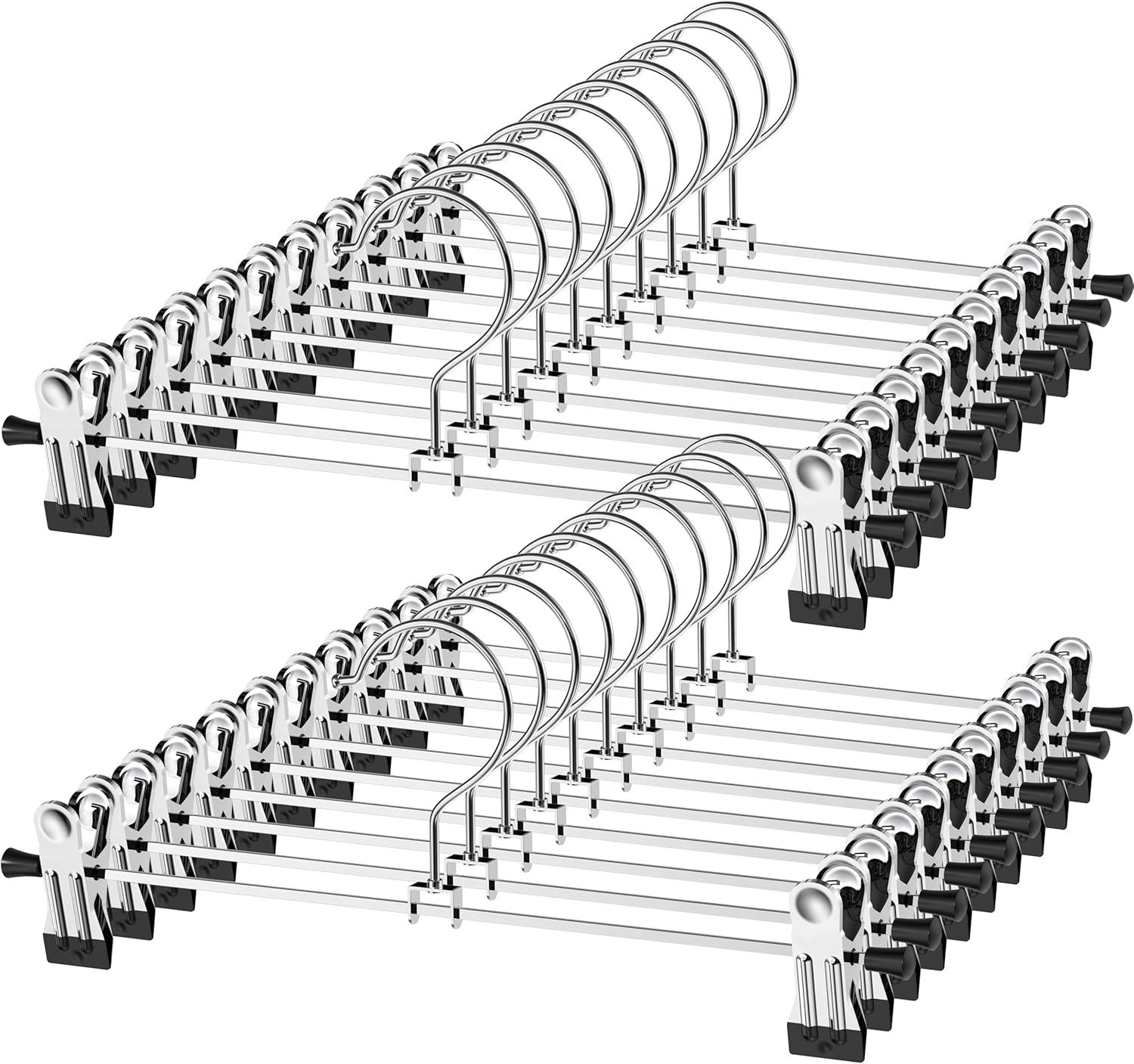 Adjustable Metal Pants Hangers with Clips